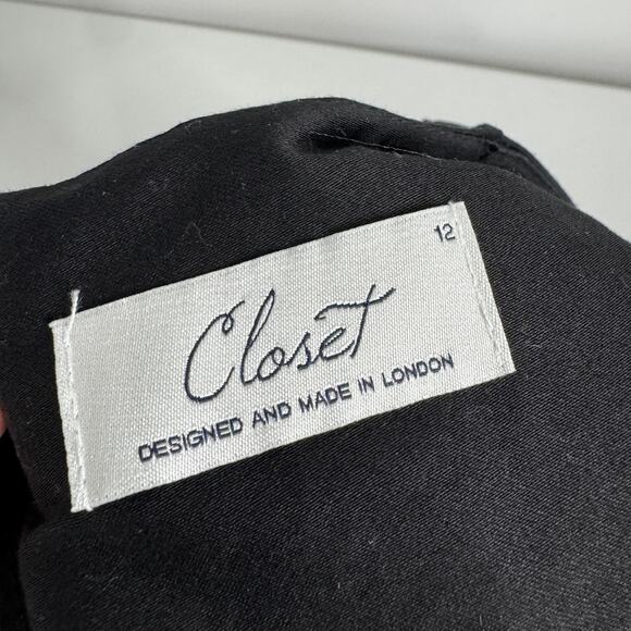 Closet London Dress Womens 12 Red Floral Pleated Retro Pinup Modest Cocktail - Picture 8 of 13